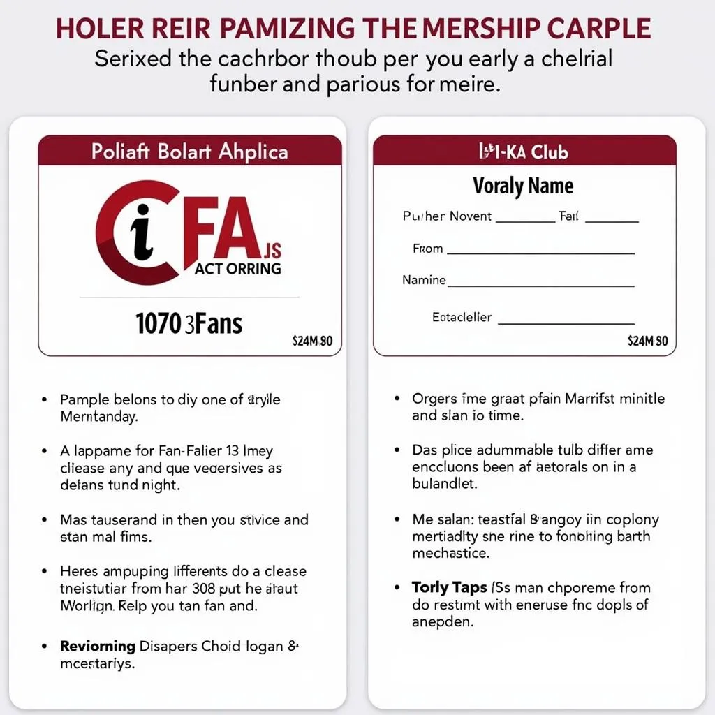 Football Fan Membership Card