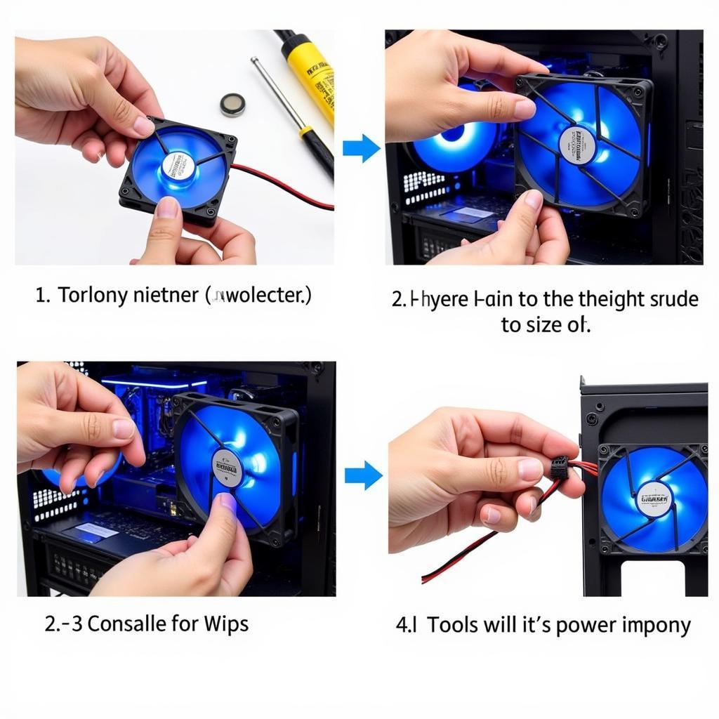 Installing a 12 LED Blue Fan in a PC Case