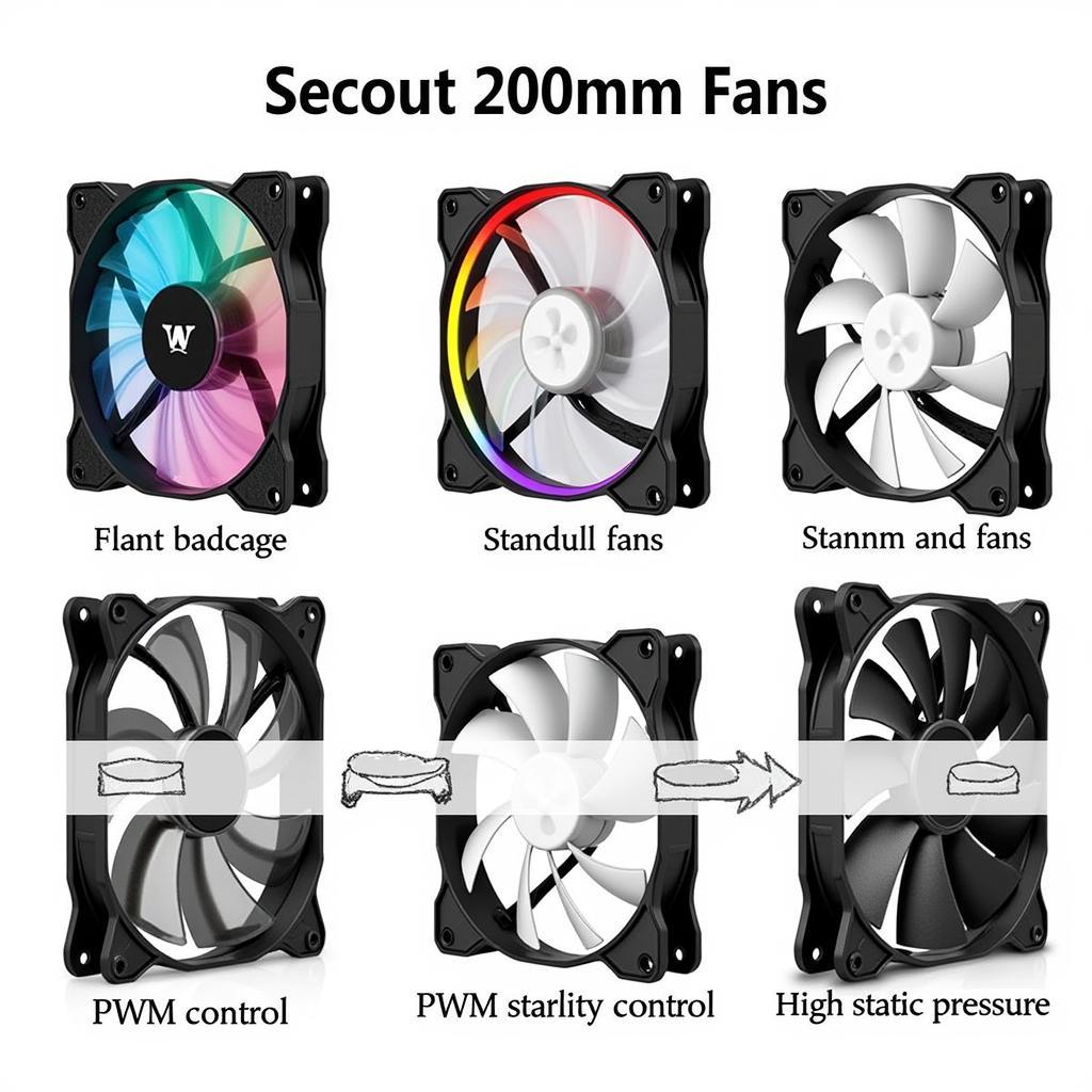 Different types of 200mm fans available in the market