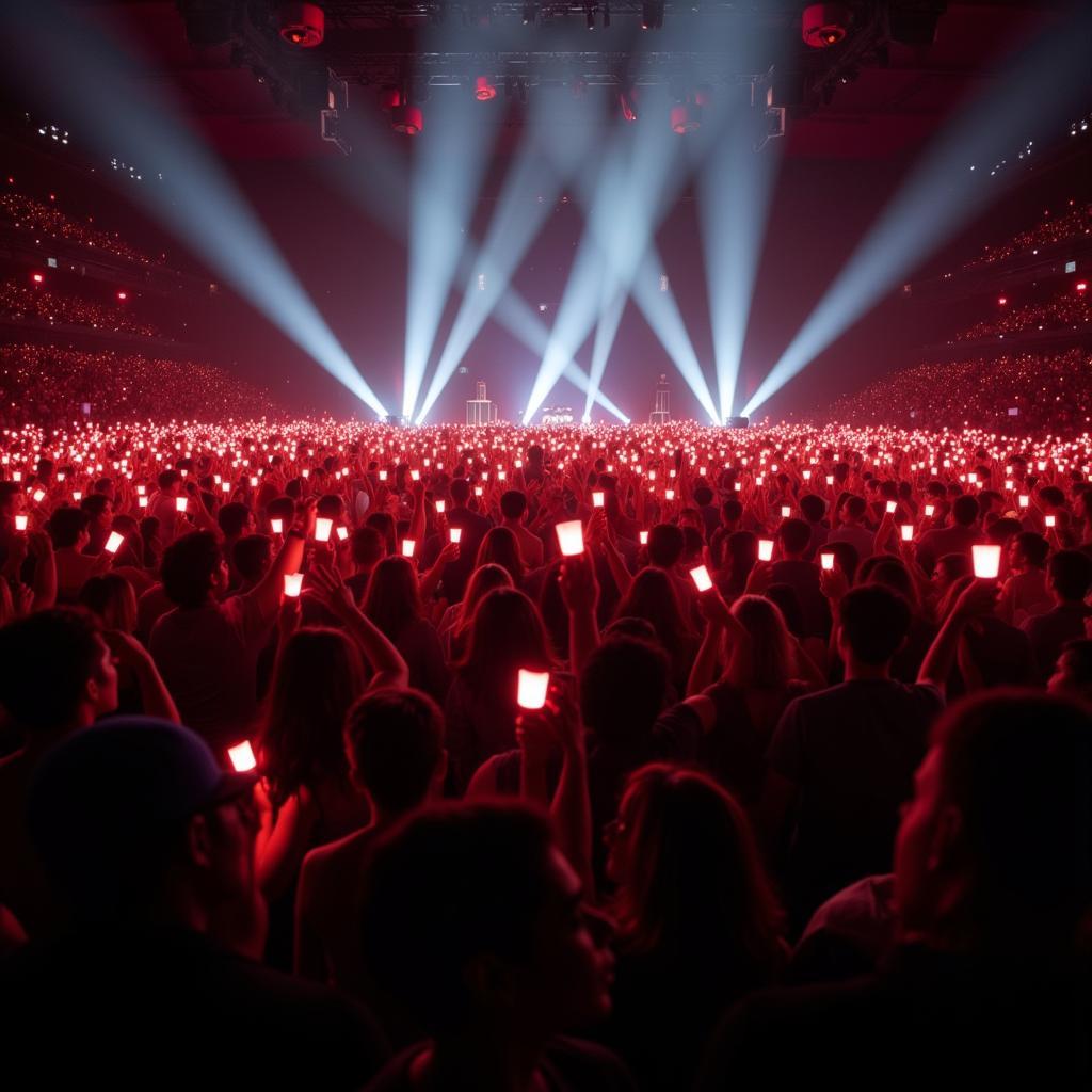 2PM fans holding lightsticks at a concert