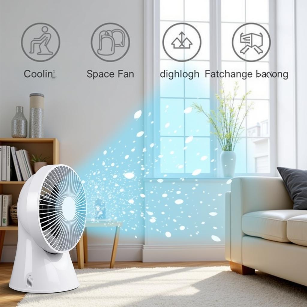 30cm AC Electric Fan Cooling a Small Room