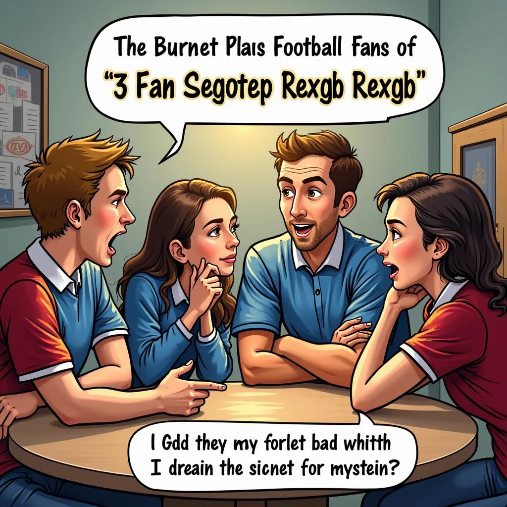 Football fans discussing the mystery of "3 Fan Segotep Rexgb"