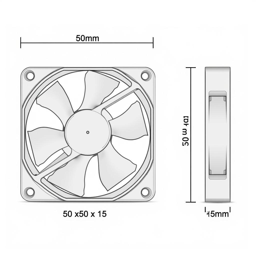 Fan 50x50x15 24V Dimensions