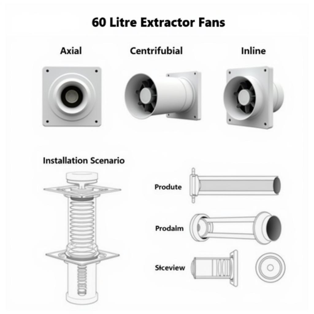 Different types of 60 litre extractor fans