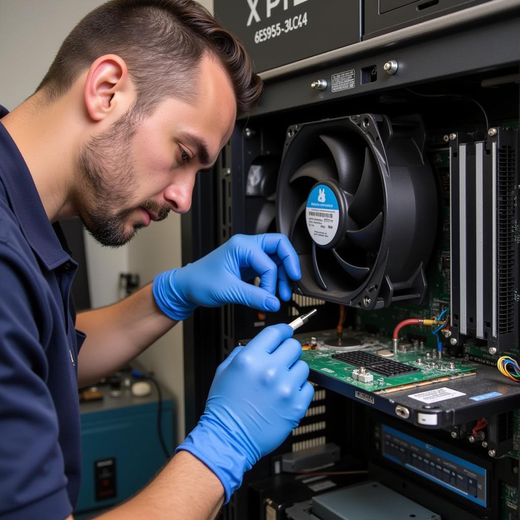 Inspecting a 6ES5955-3LC42 Fan