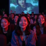 Vietnamese fans gathering for a film screening