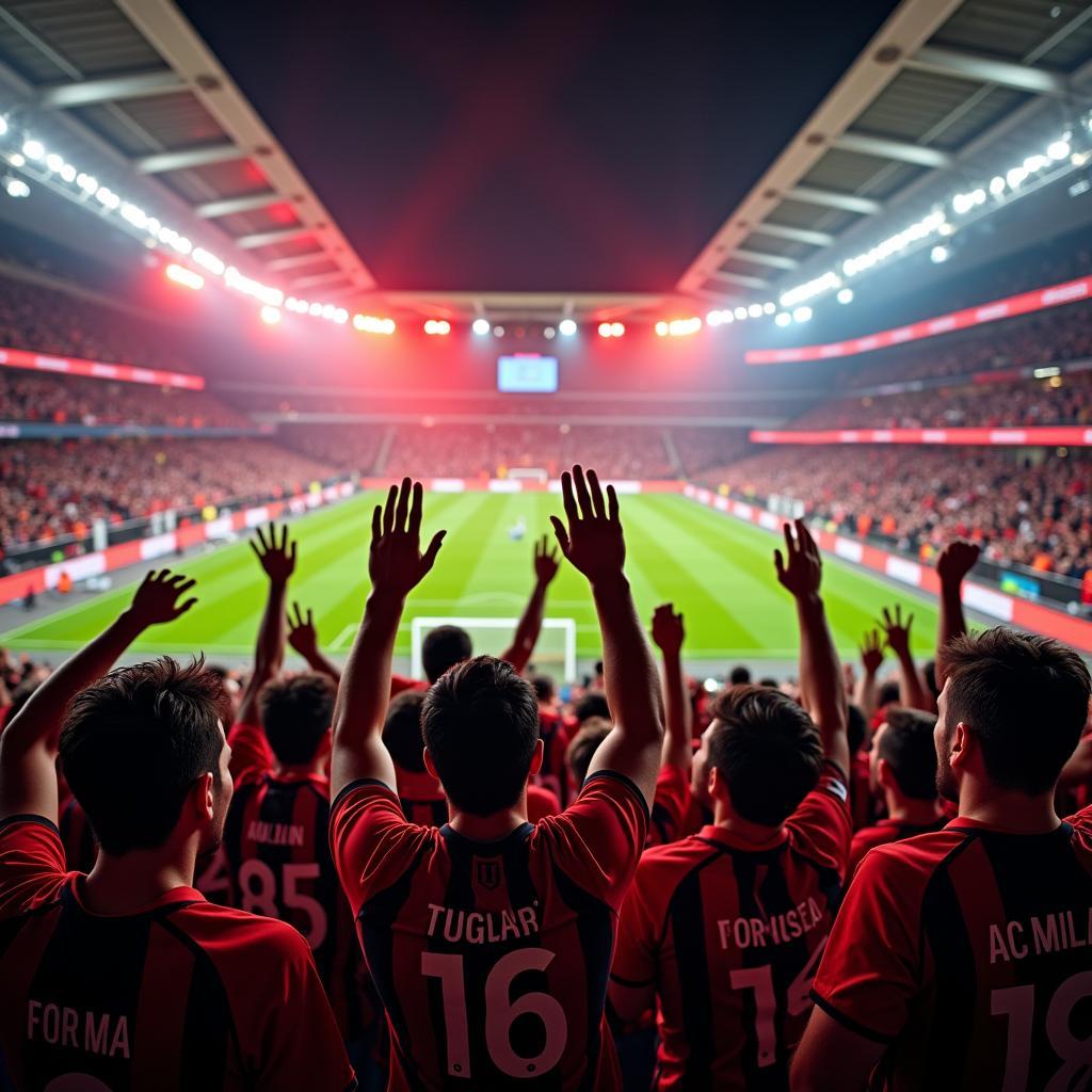 AC Milan fans celebrating a victory