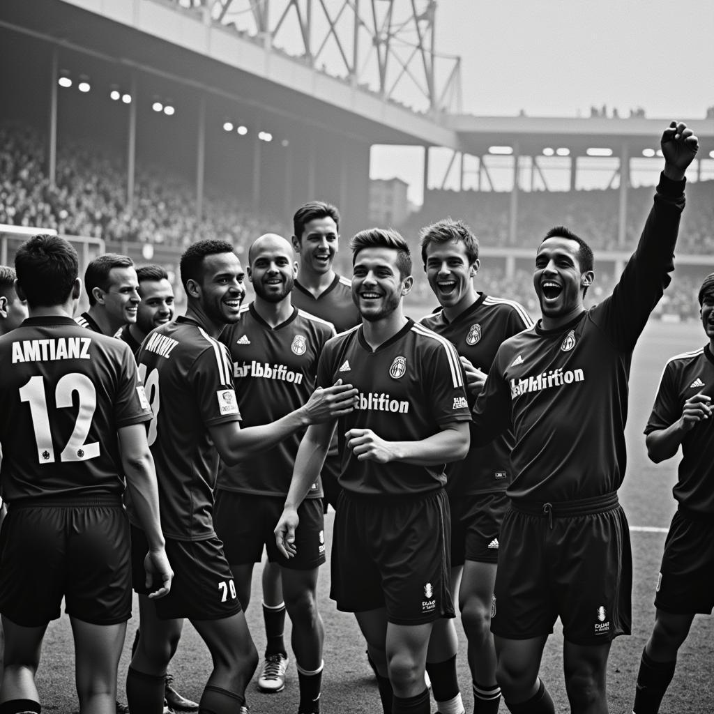 AC Milan celebrating a historic victory