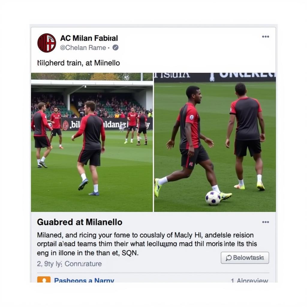 AC Milan Training Ground Facebook Update