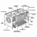 Acer A515 heatsink diagram with labeled components