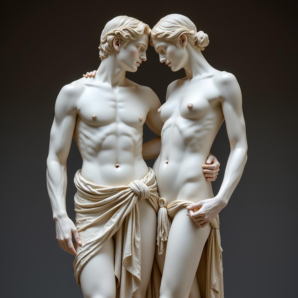 Achilles and Deidamia - Sculpture