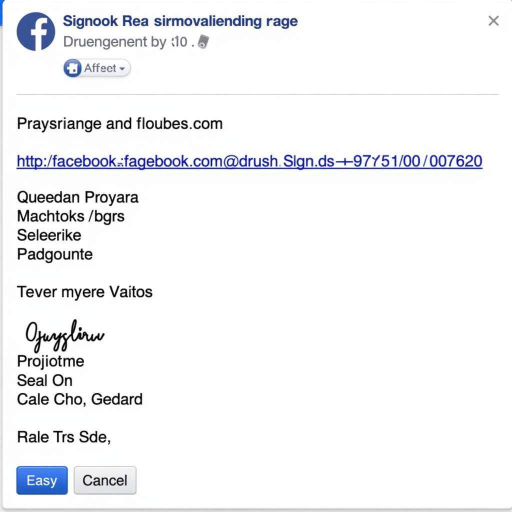 Adding Facebook Page link to email signature