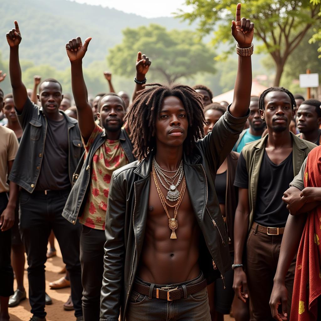 African heavy metal fans gathering