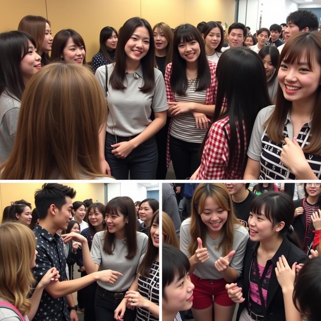 After School interacting with fans at their 2013 fan meeting