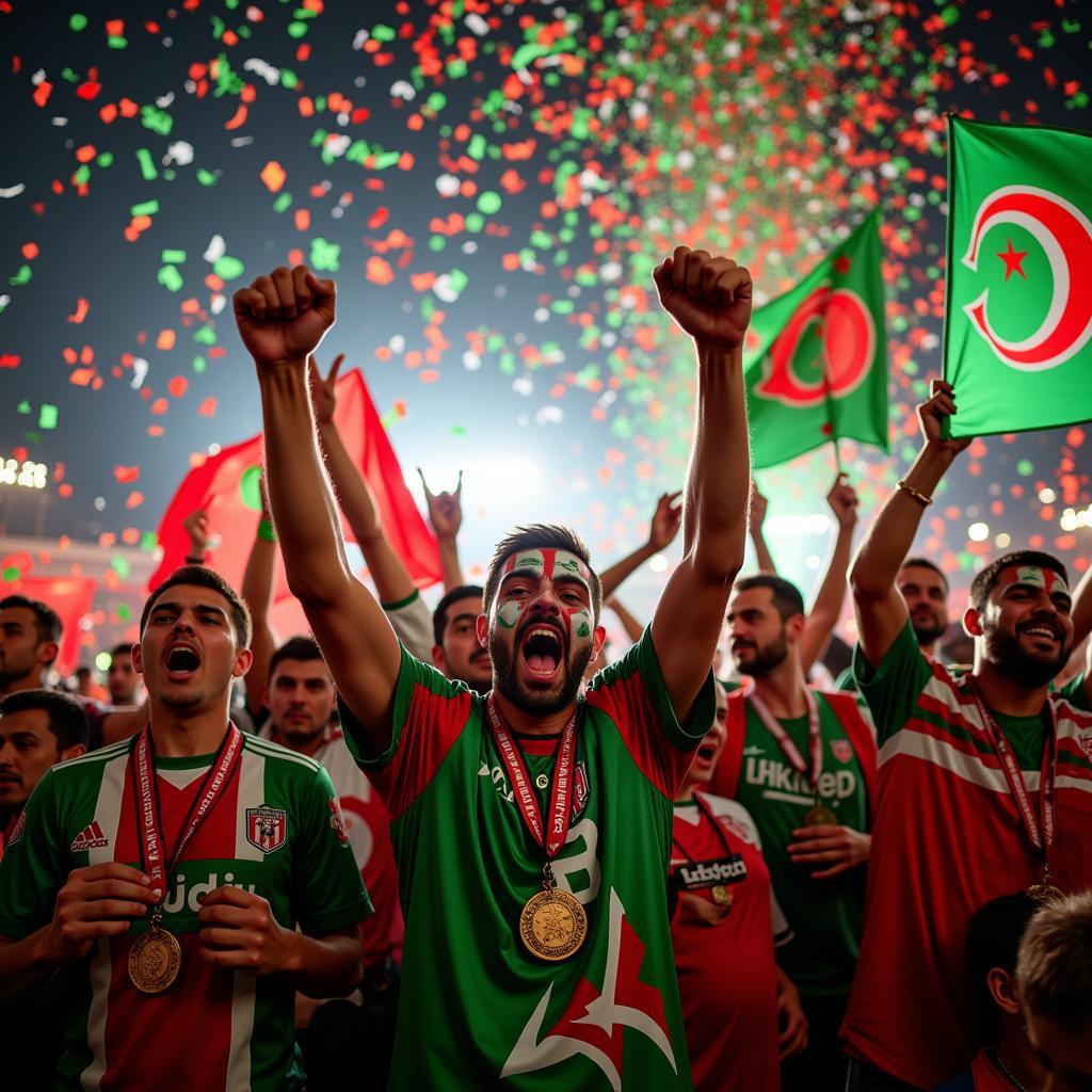 Akhisar Fans Celebrating Victory with Flags