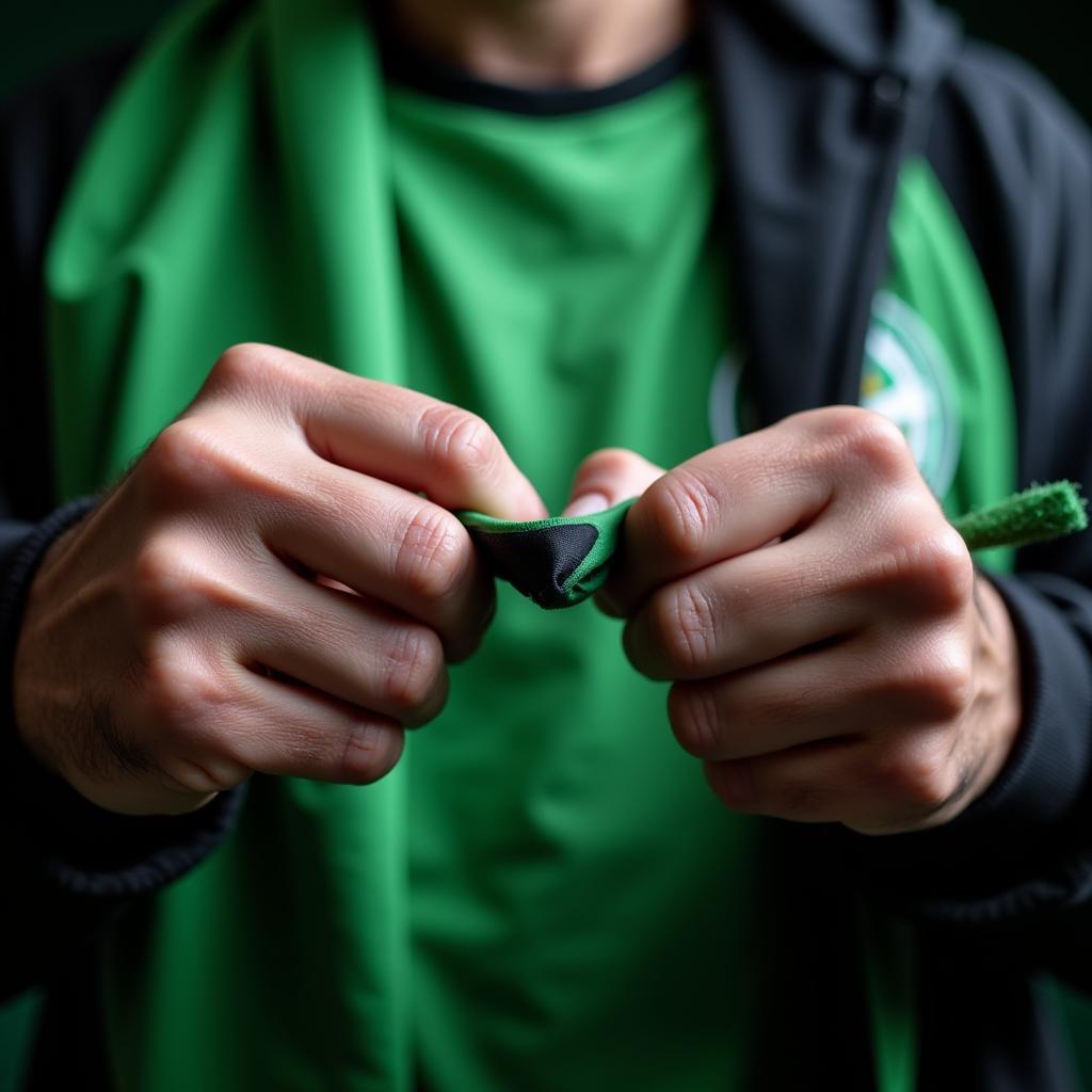 Close-Up of an Akhisar Fan Holding a Flag