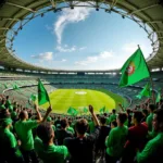 Akhisar Fans Waving Flags in the Stadium