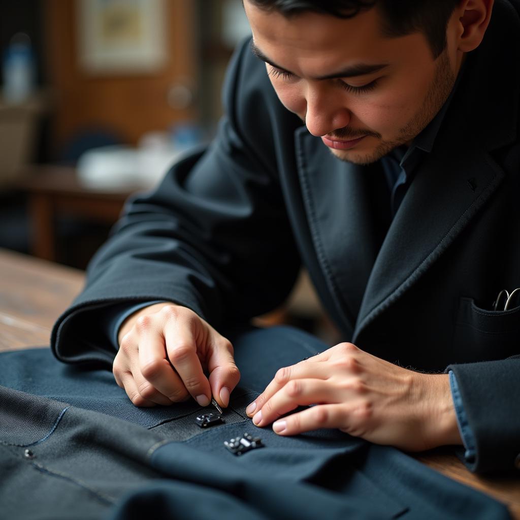 Skilled tailor making alterations