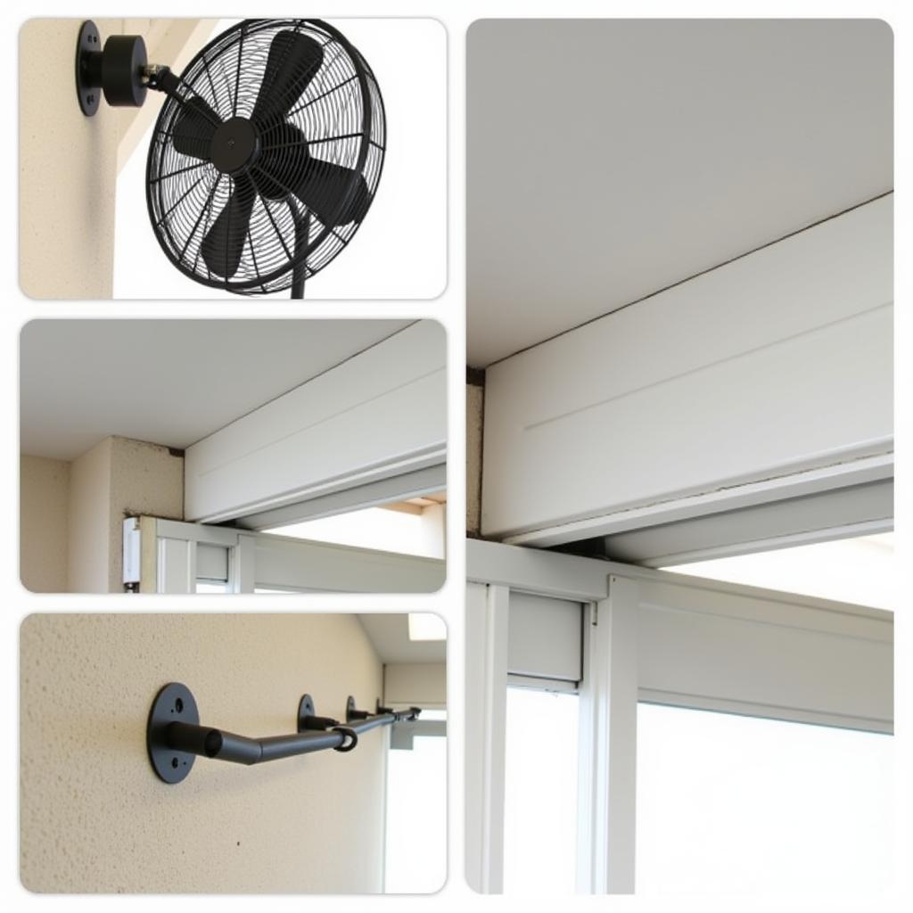 Aluminum patio fan beam with a mounted fan