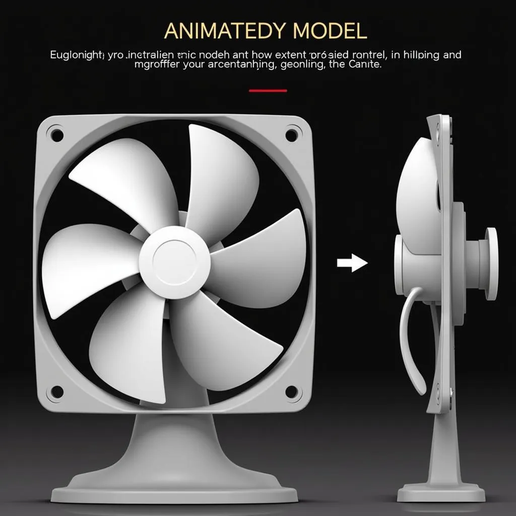 Animated 3D model of a 120x120x25 fan