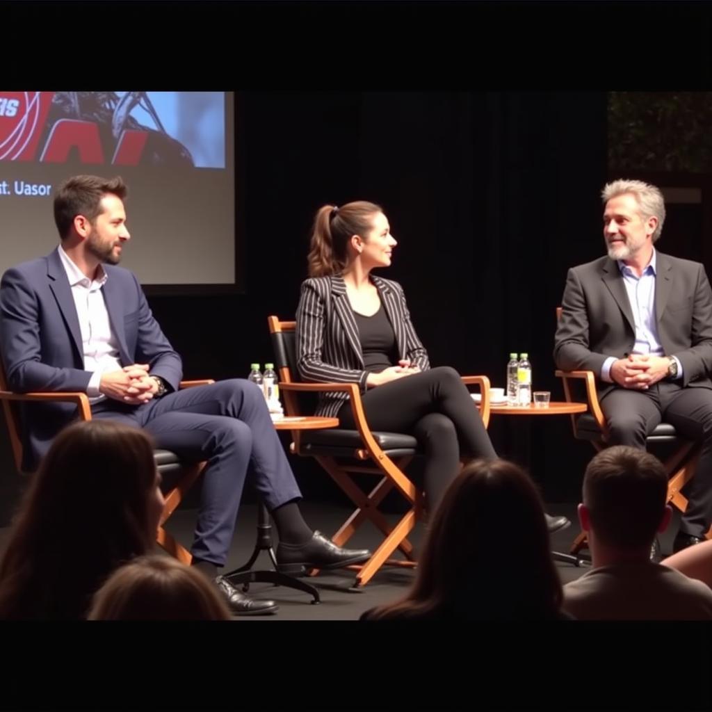 The cast and crew participate in a Q&A session