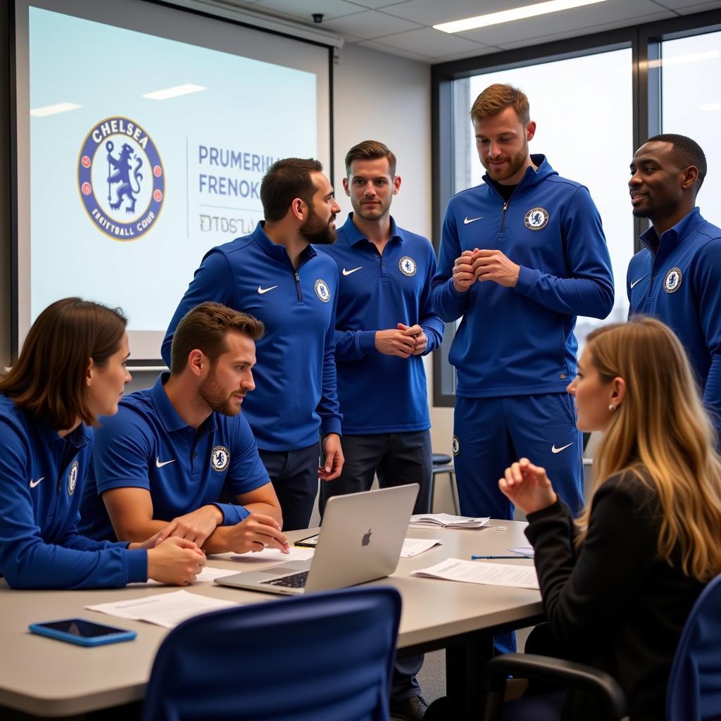 Chelsea FC participating in an anti-Semitism educational campaign