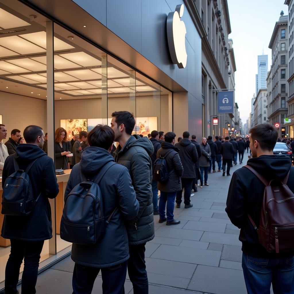 Apple Fans Queuing for New Product Launch