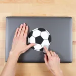 Precisely Applying a Football Laptop Sticker