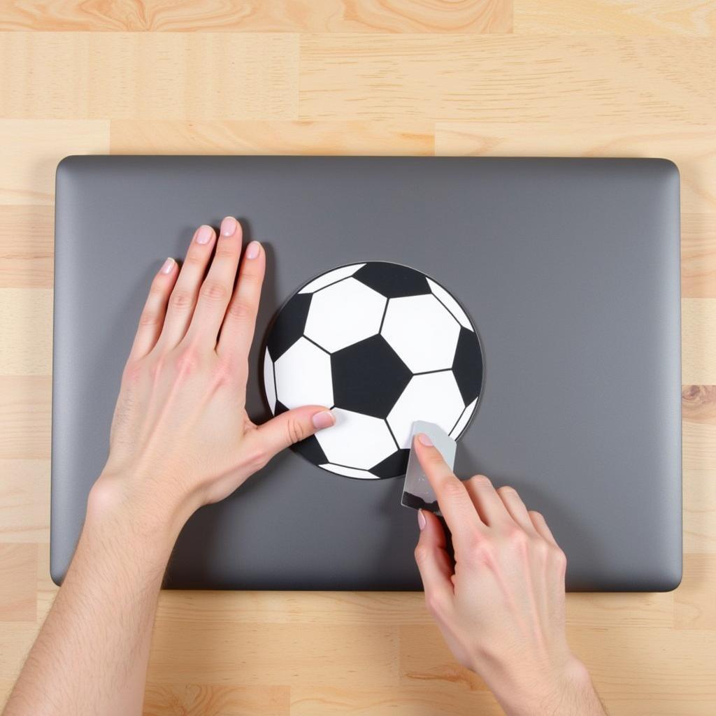 Precisely Applying a Football Laptop Sticker