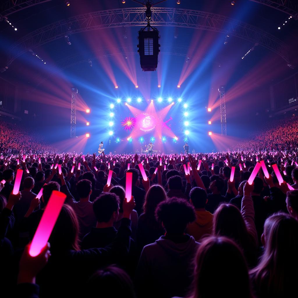 Arashi concert with a massive, enthusiastic crowd