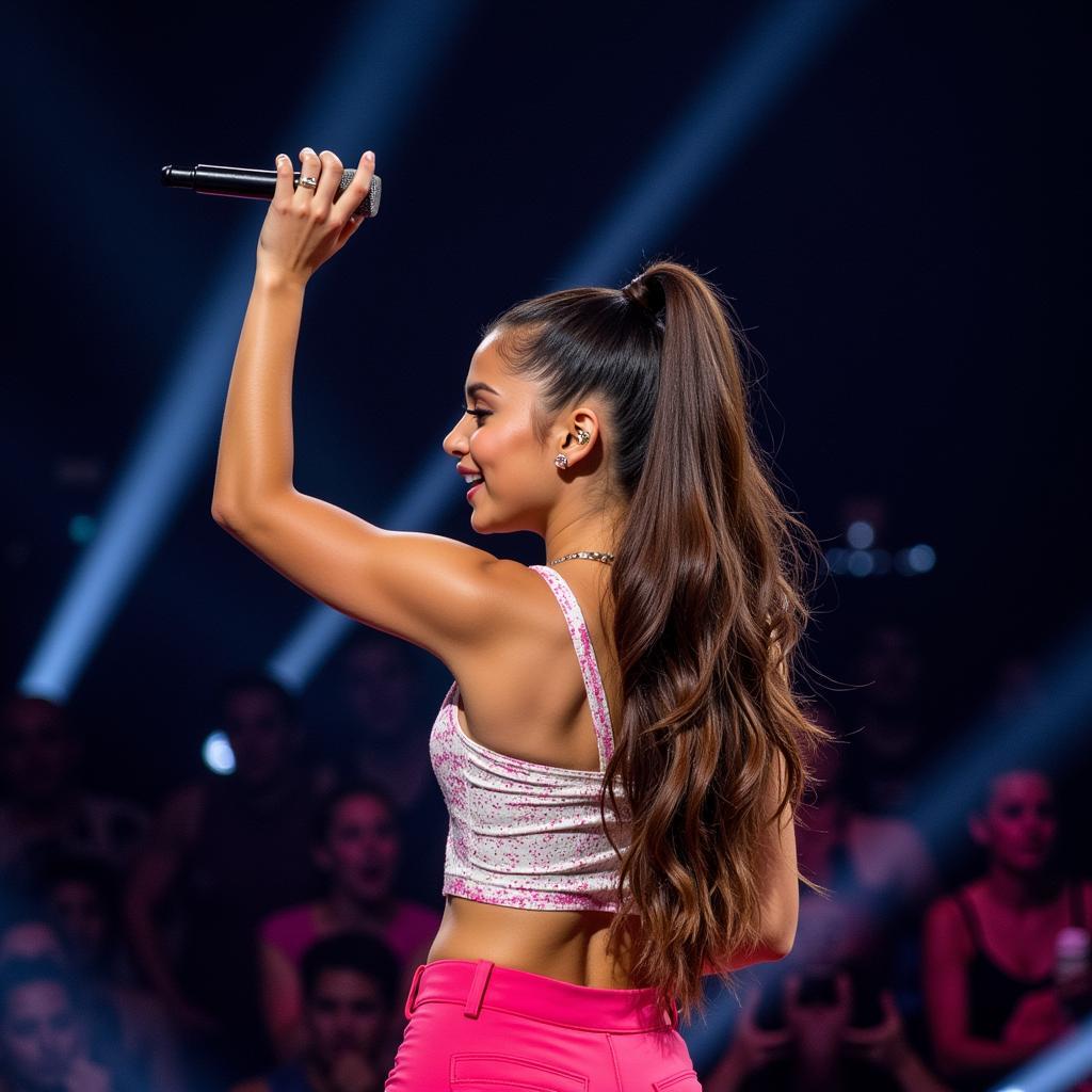 Ariana Grande performing on stage