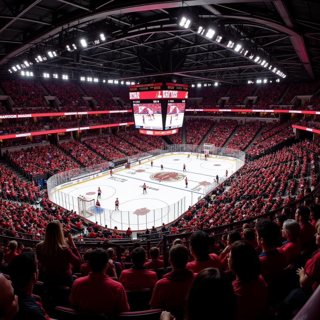 Arizona Coyotes fans cheering in the stands