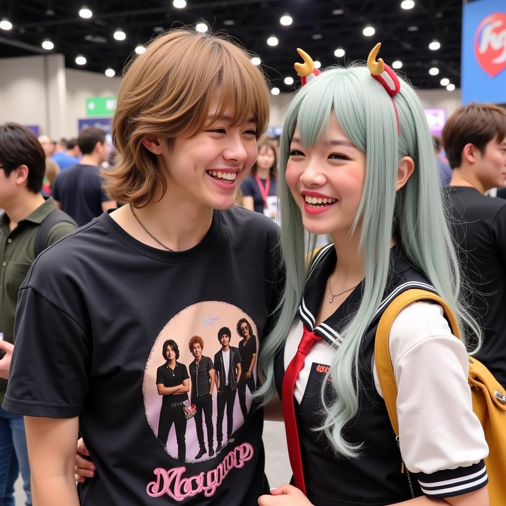 Fans from both groups enjoying a convention together