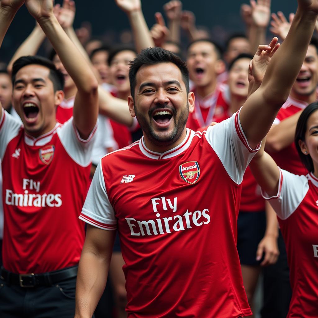 Arsenal Fans in Vietnam Celebrating