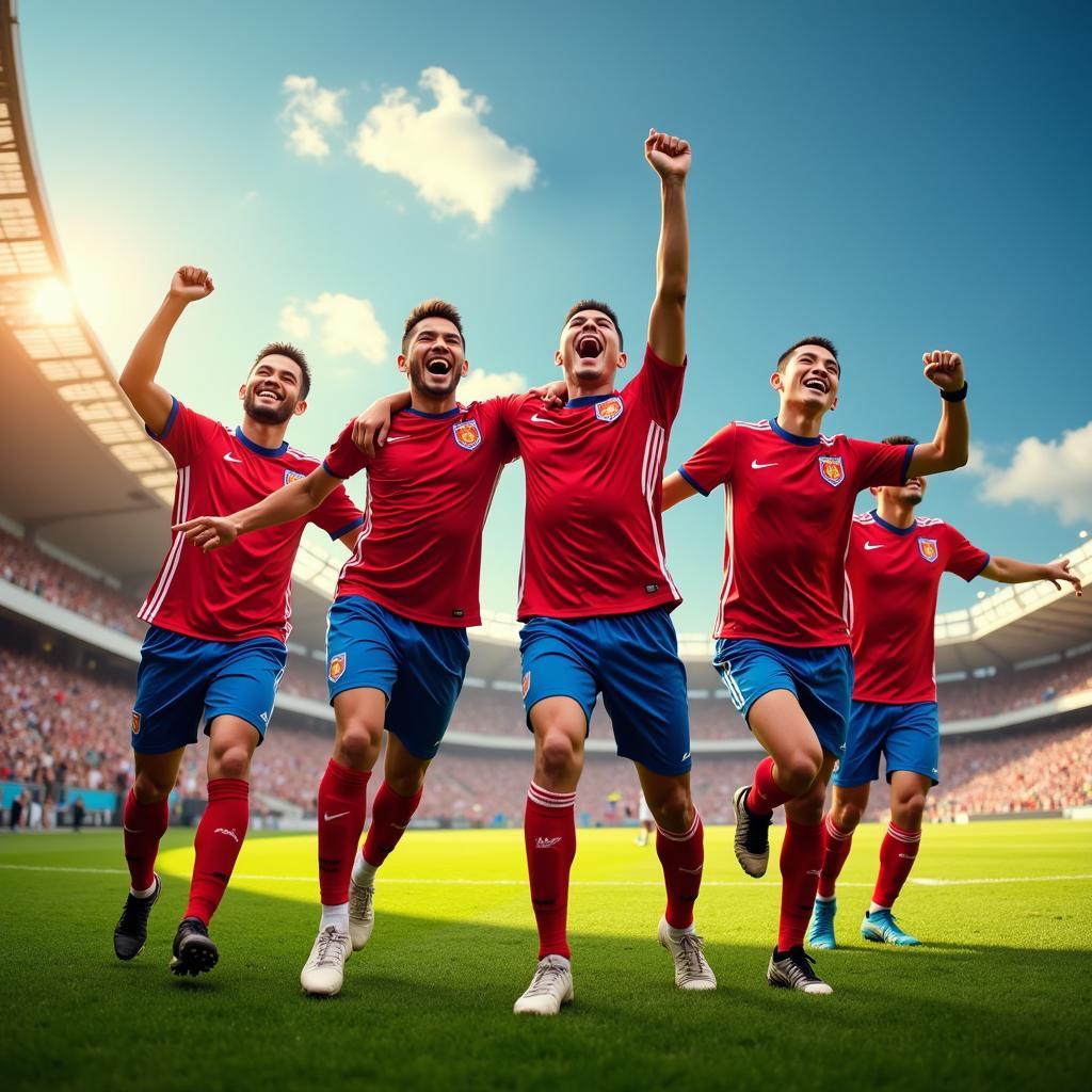 ASEAN football team celebrating a goal