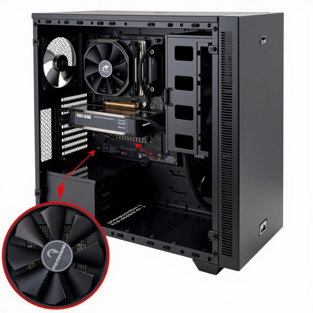 Asus 580 8G 3 Fan Inside PC Case