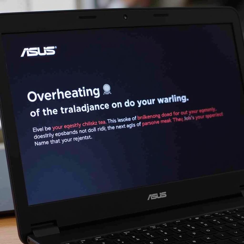 Asus F555L displaying overheating warning