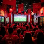 Vietnamese Arsenal fans gather at a local pub