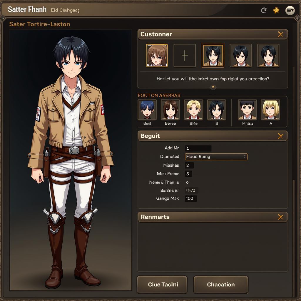 Attack on Titan Fan Game Character Creation