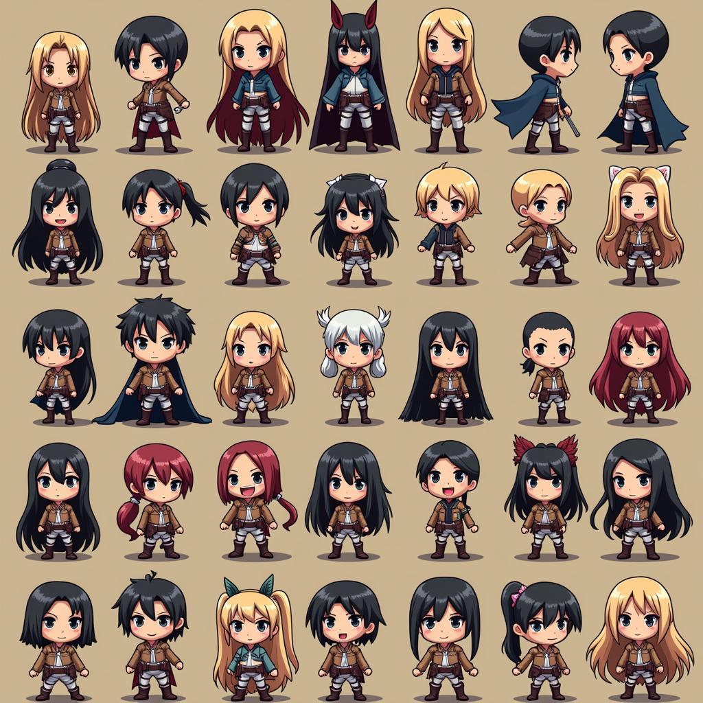 Character Roster in Attack on Titan Fan Game