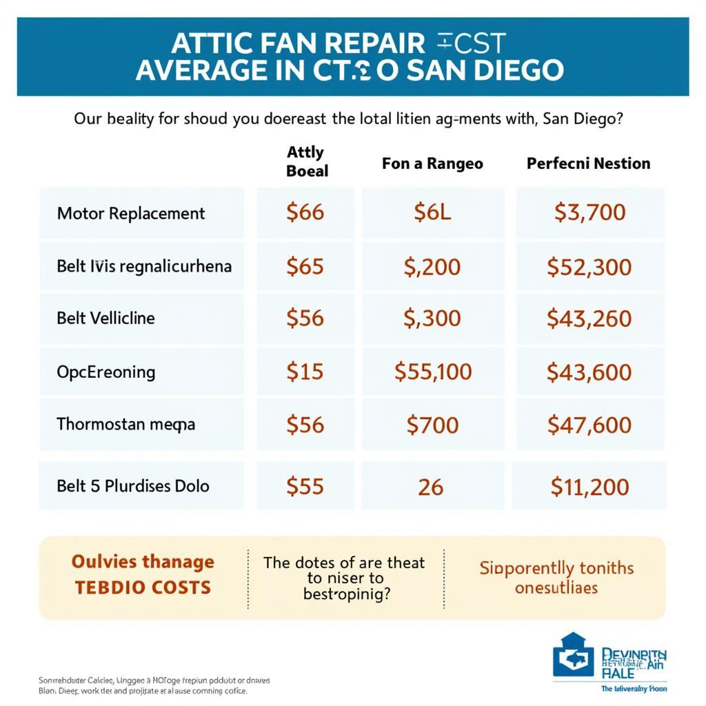 Attic Fan Repair Cost in San Diego