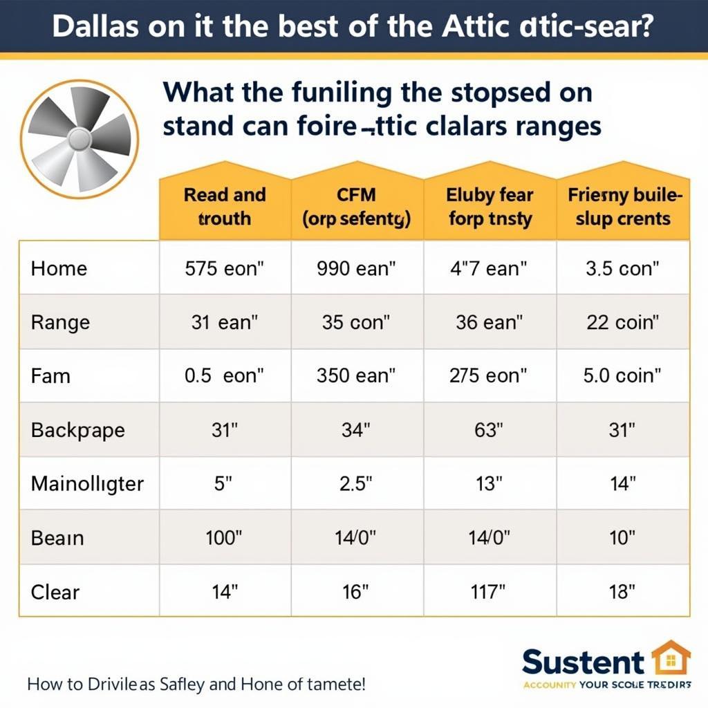 Attic Fan Sizing Chart for Dallas Homes