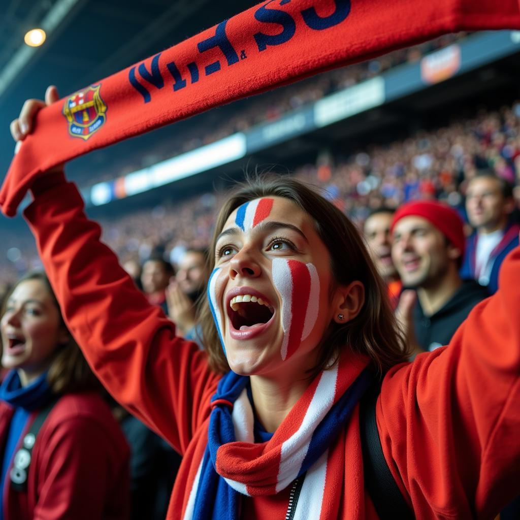 Avid Fan at a Sports Game