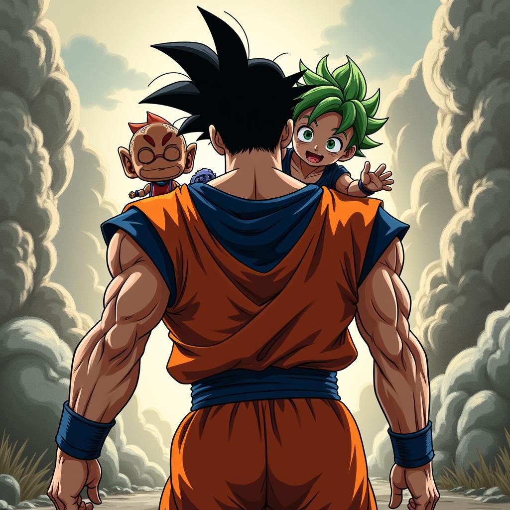 Bardock shields Baby Goku