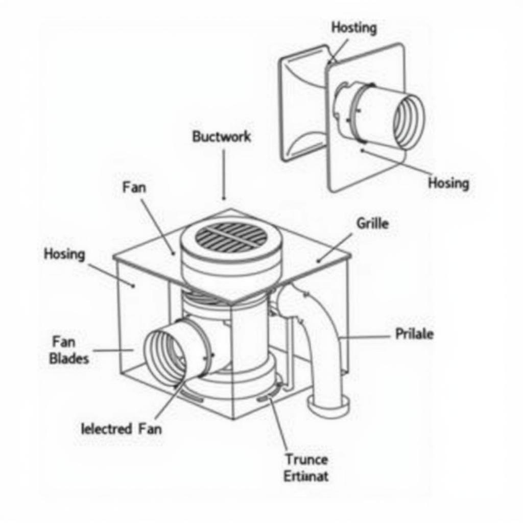 Diagram of Bath Fan Parts