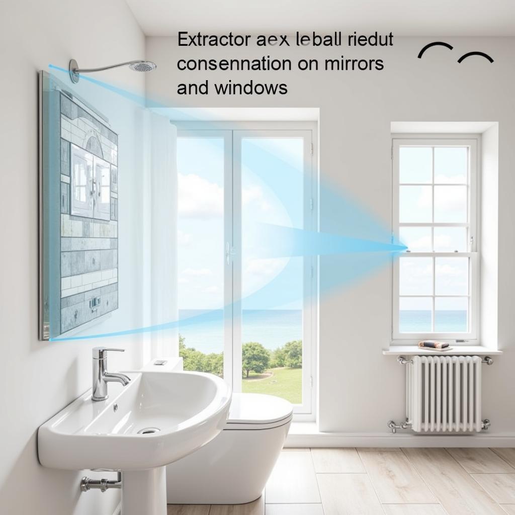 A bathroom with a ceiling-mounted extractor fan effectively removing steam