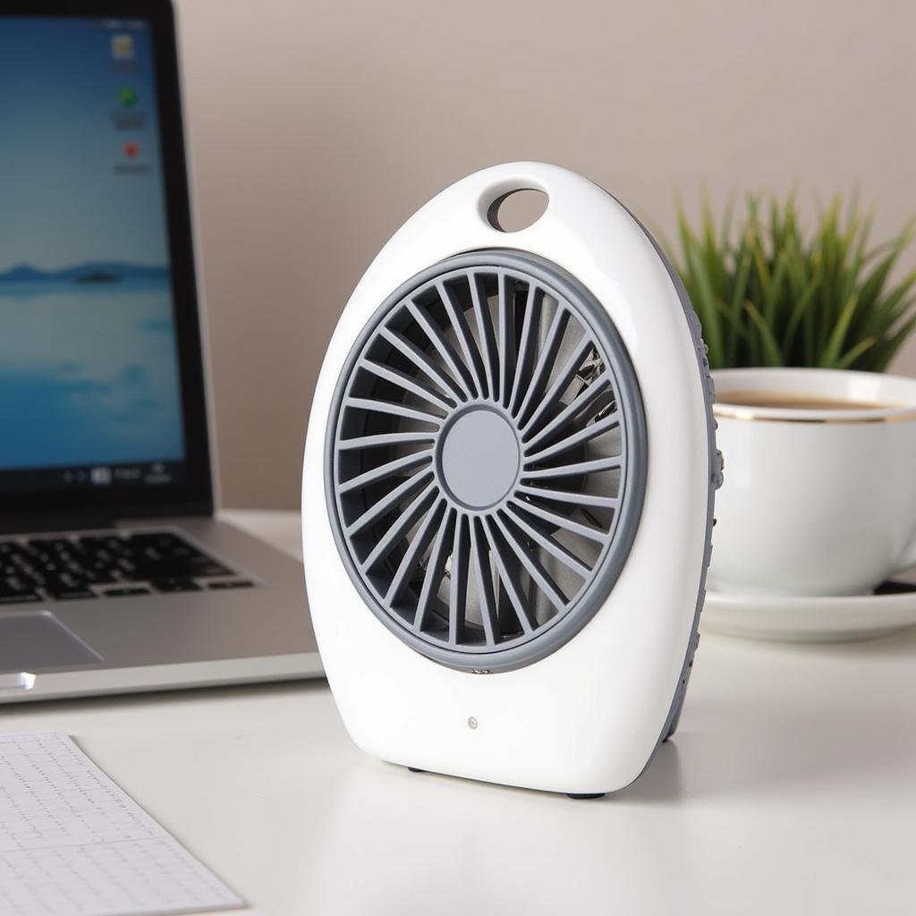 Battery Powered Fan Heater for Desk Use in Office