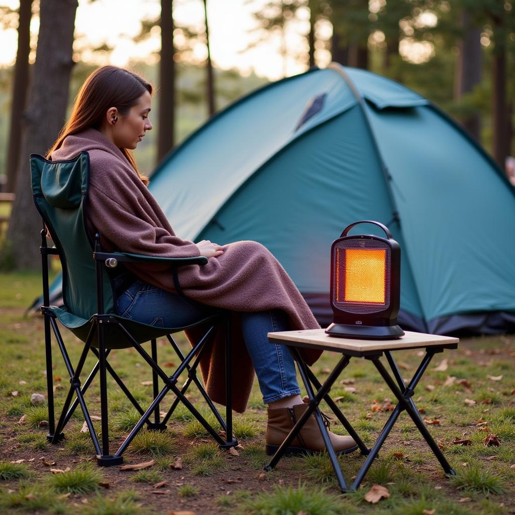 Portable Battery Fan Heater for Camping