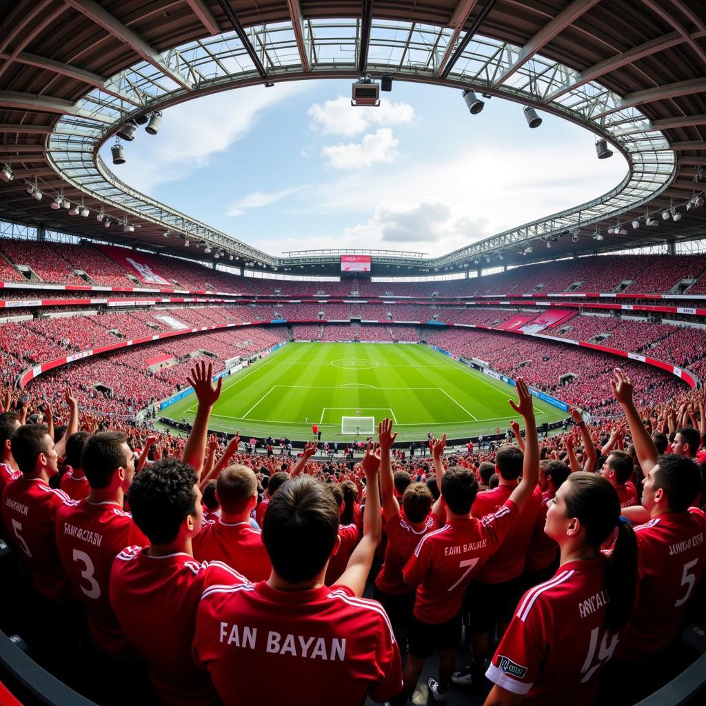 Bayern Munich fans celebrating in Allianz Arena