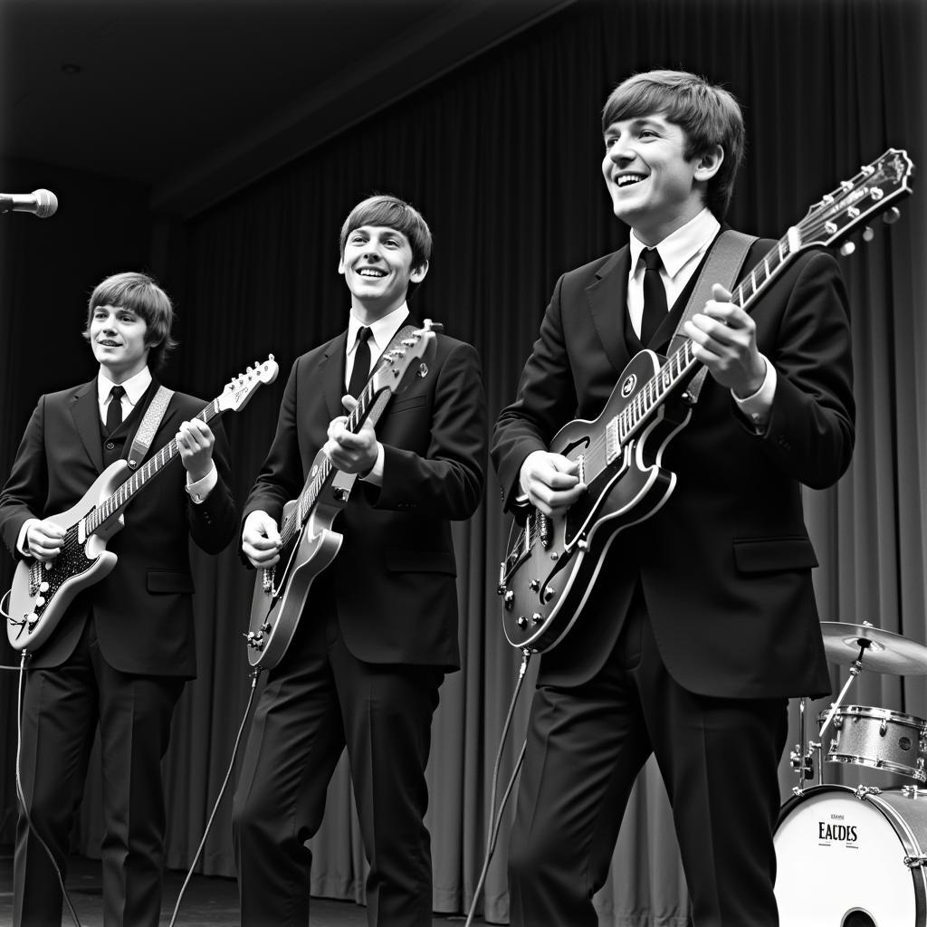 The Beatles in their early suits